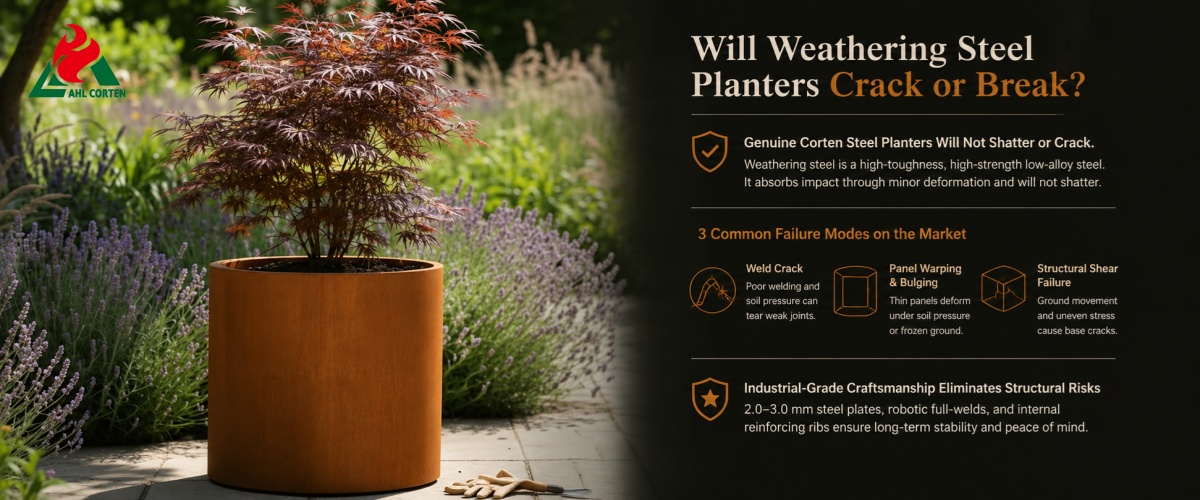 Will Weathering Steel Planters Crack or Break